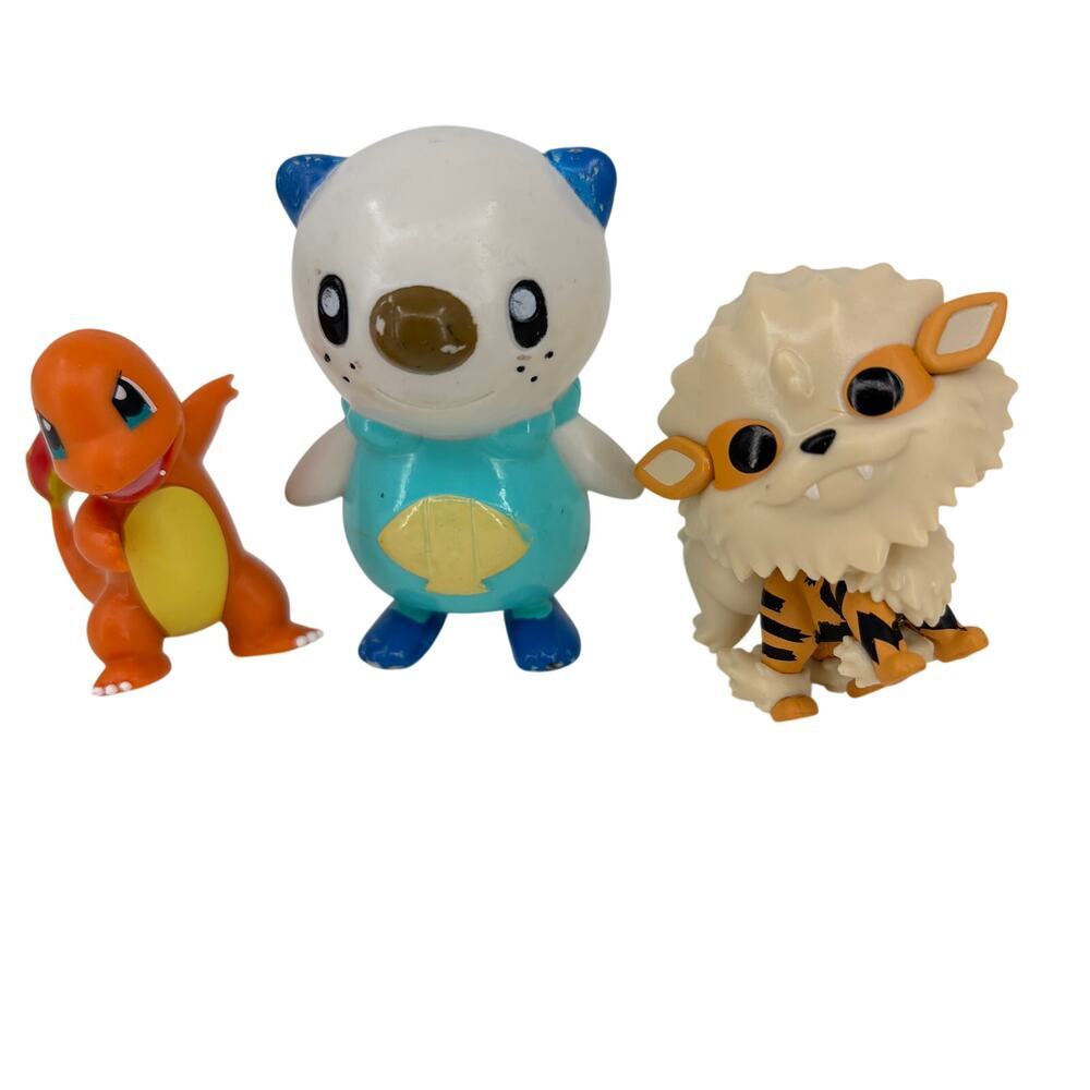 Pokemon Mini‎ Action Figures Lot of 3 Oshawott Arcanine Charmander Nintendo Toys